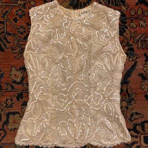 Vintage Adolfo New York Peplum Sequin Top | Size XS